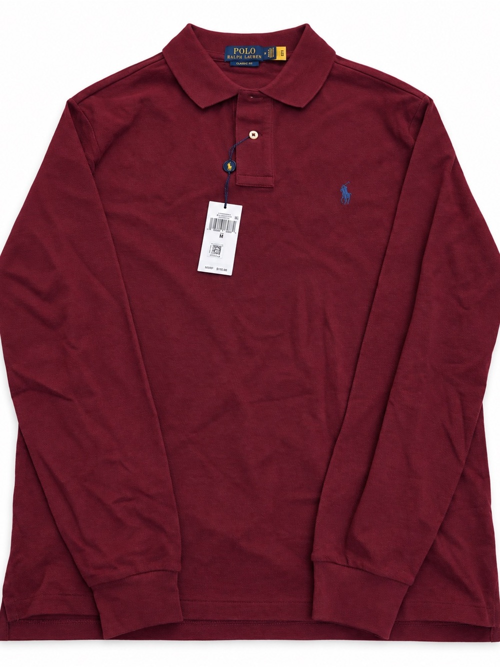 NWT Polo by Ralph Lauren Men's Long-Sleeve Polo Shirt - Burgundy